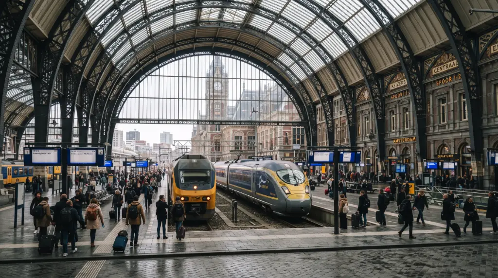 Beautiful European train station architecture