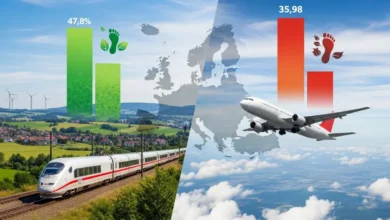 Carbon Footprint Train vs Plane in Europe – A Data Breakdown