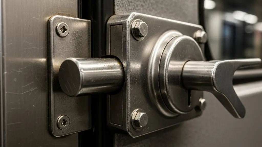 Door Lock Close-up of the train door lock (to show how sturdy it is)