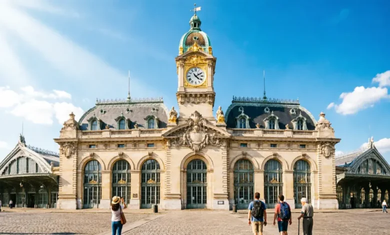 Historic facade of Paris Gare de Lyon train station