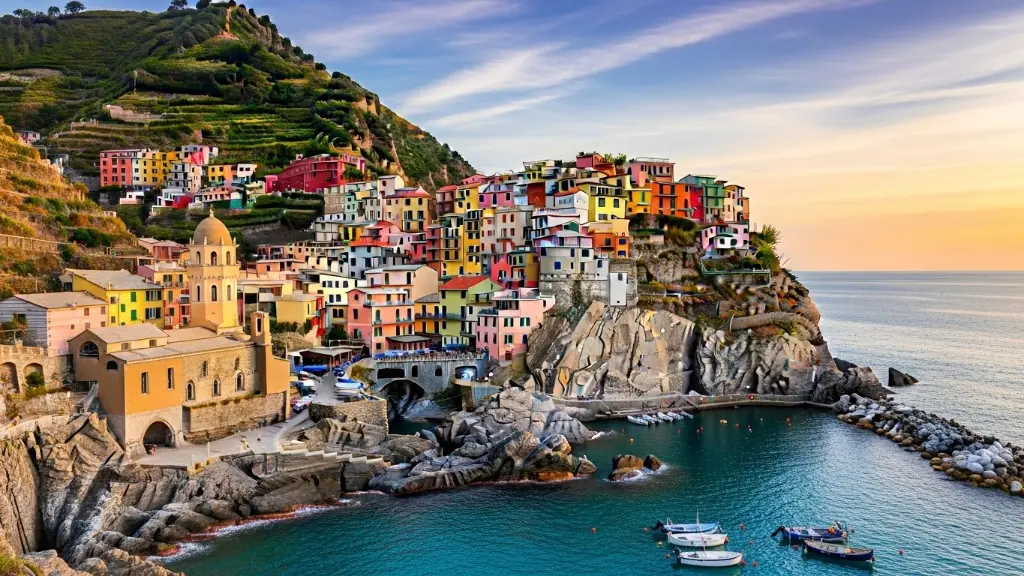 Manarola View A classic photo of colorful waterfront houses