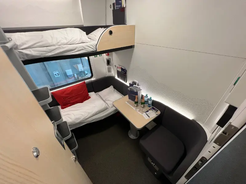 Nightjet sleeper train compartment
