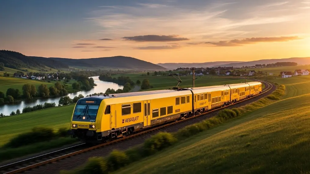 RegioJet Yellow Train The distinctive yellow train