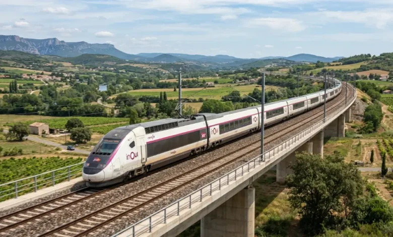 Renfe-SNCF inOui high-speed train traveling from Madrid to Paris