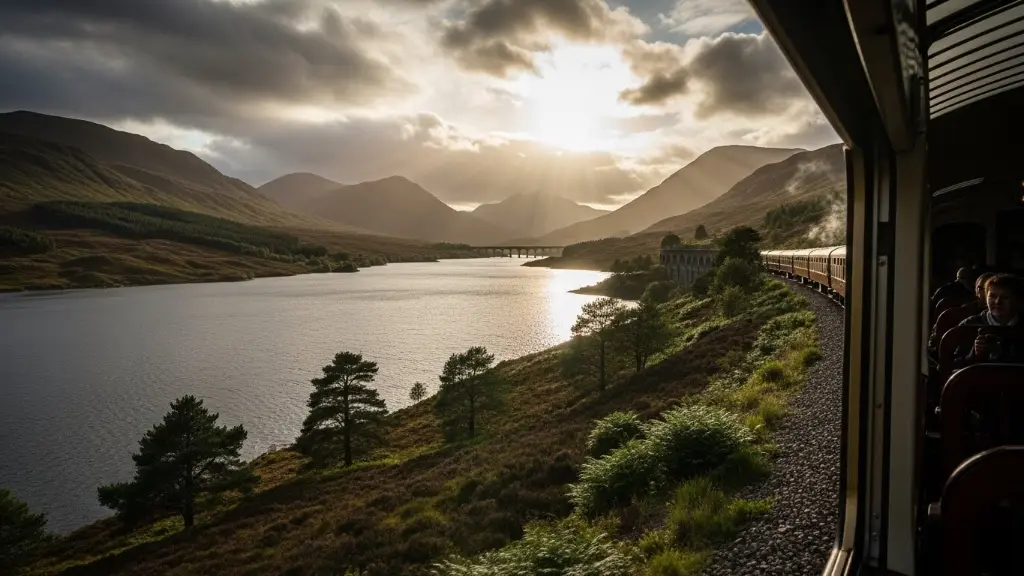 Scottish Landscape View of Loch Shiel from the train